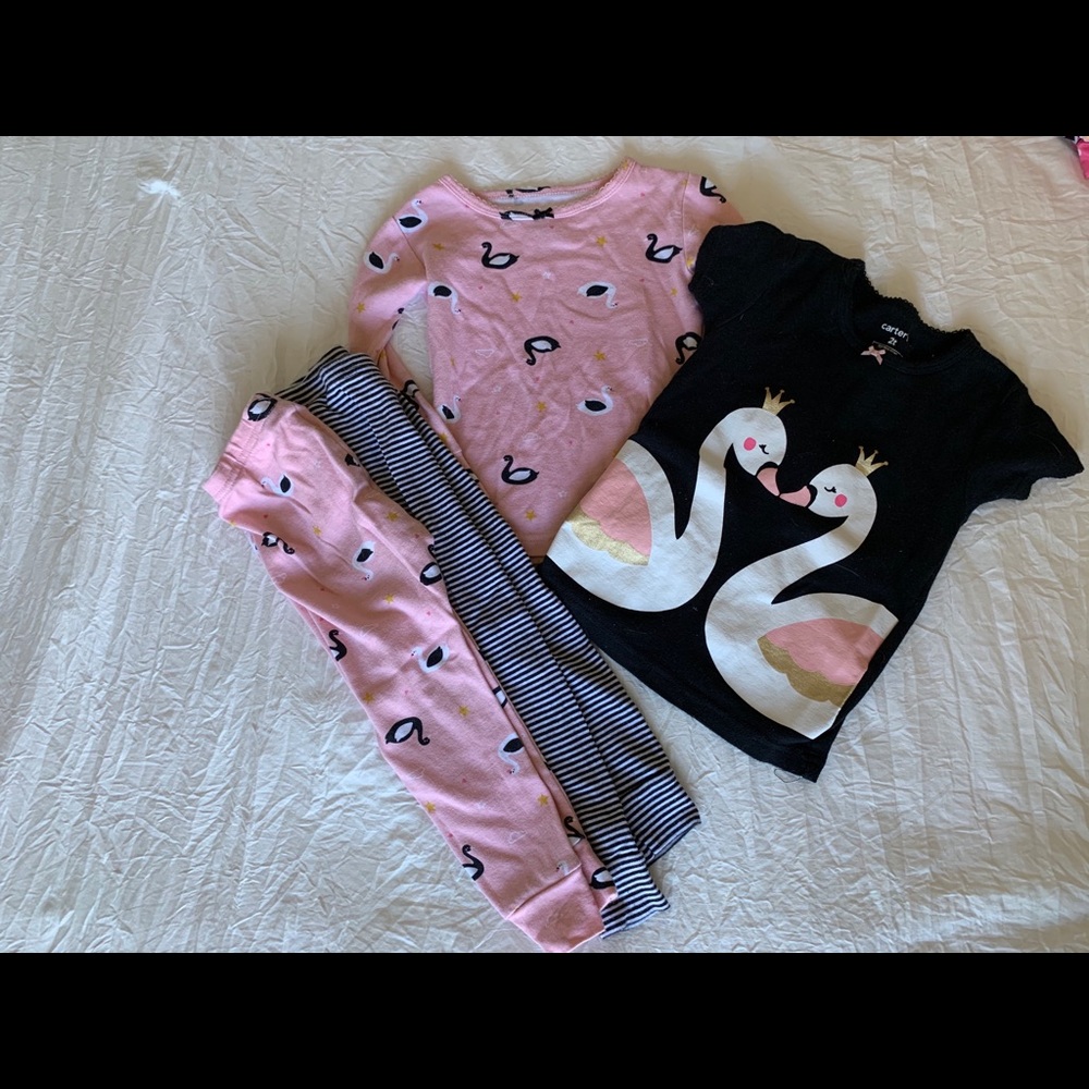 Girls swan pajama set